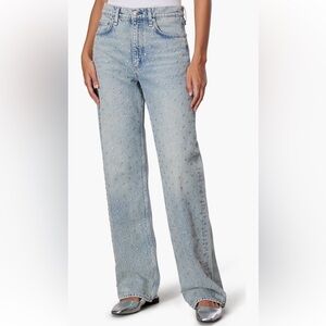 rag & bone DESIPEARL Light Blue Embellished Wide Leg Jeans
SIZE 23